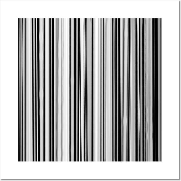 Black and White Barcode Stripes Pattern Wall Art by Art by Deborah Camp
